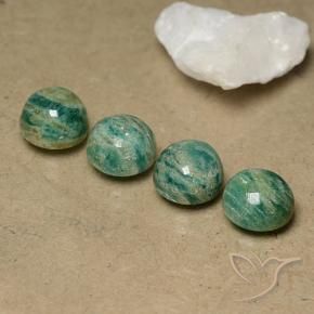 10.04 ct natürliche Mittelgrün Amazonit-Edelsteine, Runden, Lichtundurchlässig