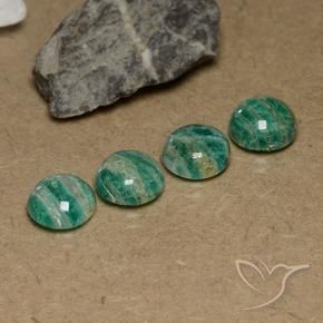 9.77 ct natürliche Kieferngrün Amazonit-Edelsteine, Runden, Lichtundurchlässig