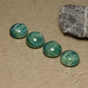 11.36 ct natürliche Kieferngrün Amazonit-Edelsteine, Runden, Lichtundurchlässig