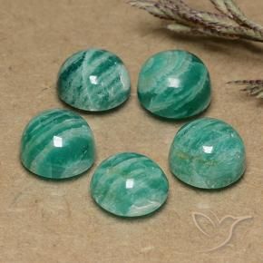 11.64 ct natürliche Kieferngrün Amazonit-Edelsteine, Runden, Lichtundurchlässig