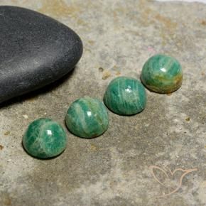 6.11 ct natürliche Kühles Grün Amazonit-Edelsteine, Runden, Lichtundurchlässig