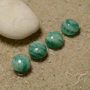 5.82 ct natürliche Kühles Grün Amazonit-Edelsteine, Runden, Lichtundurchlässig