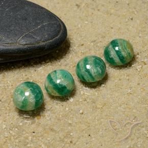 5.75 ct natürliche Mittel-Dunkelgrün Amazonit-Edelsteine, Runden, Lichtundurchlässig