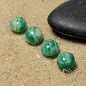 5.77 ct natürliche Kühles Grün Amazonit-Edelsteine, Runden, Lichtundurchlässig