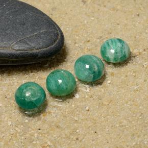 4,61 ct natürliche grüner Amazonit-Edelsteine, Rundschliff, Lichtundurchlässig