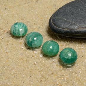 4,61 ct natürliche grüner Amazonit-Edelsteine, Rundschliff, Lichtundurchlässig