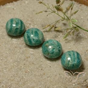 17.73 ct natürliche Kieferngrün Amazonit-Edelsteine, Runden, Lichtundurchlässig
