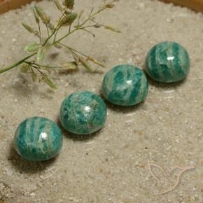 17.73 ct natürliche Kieferngrün Amazonit-Edelsteine, Runden, Lichtundurchlässig