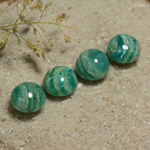 12.60 ct natürliche Mittelgrün Amazonit-Edelsteine, Runden, Lichtundurchlässig