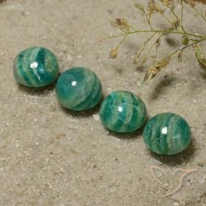 12.60 ct natürliche Mittelgrün Amazonit-Edelsteine, Runden, Lichtundurchlässig