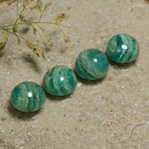12.60 ct natürliche Mittelgrün Amazonit-Edelsteine, Runden, Lichtundurchlässig