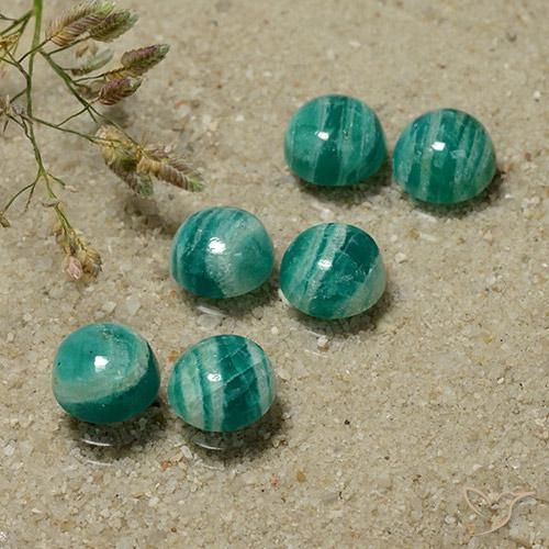 8.38 ct natürliche Kühles Grün Amazonit-Edelsteine, Runden, Lichtundurchlässig