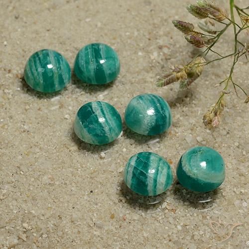 8.38 ct natürliche Kühles Grün Amazonit-Edelsteine, Runden, Lichtundurchlässig