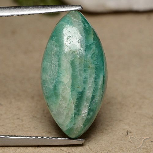 6.91ct Natürlicher Kühles Grün Amazonit, Marquise, Lichtundurchlässig
