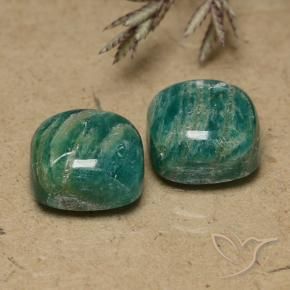 11.13 ct natürliche Kühles Grün Amazonit-Edelsteine, Kissenschliff, Lichtundurchlässig