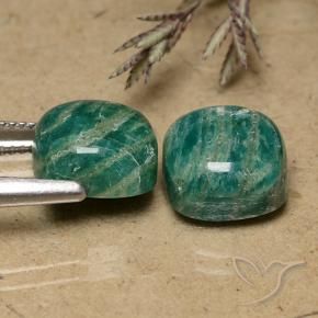 11.13 ct natürliche Kühles Grün Amazonit-Edelsteine, Kissenschliff, Lichtundurchlässig