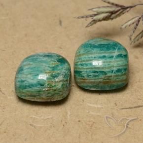 11.03 ct natürliche Kieferngrün Amazonit-Edelsteine, Kissen, Lichtundurchlässig