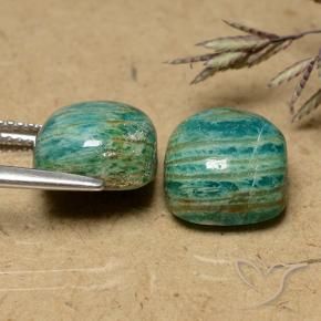 11.03 ct natürliche Kieferngrün Amazonit-Edelsteine, Kissen, Lichtundurchlässig
