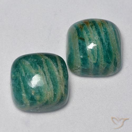 10.89 ct natürliche Kieferngrün Amazonit-Edelsteine, Kissen, Lichtundurchlässig