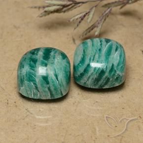 13,16 ct natürliche Mittel-Dunkelgrün Amazonit-Edelsteine, Kissenschliff, Lichtundurchlässig