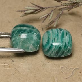 13,16 ct natürliche Mittel-Dunkelgrün Amazonit-Edelsteine, Kissenschliff, Lichtundurchlässig