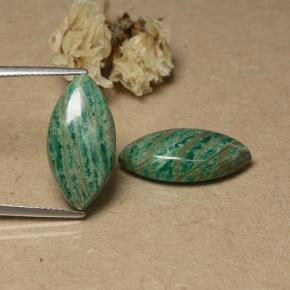 13.98 ct natürliche Mittelgrün Amazonit-Edelsteine, Marquise, Lichtundurchlässig
