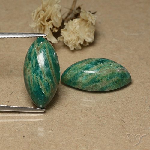 17.92ctw Natürlicher Mittel-Dunkelgrün Amazonit, Marquise, Lichtundurchlässig, Photo A