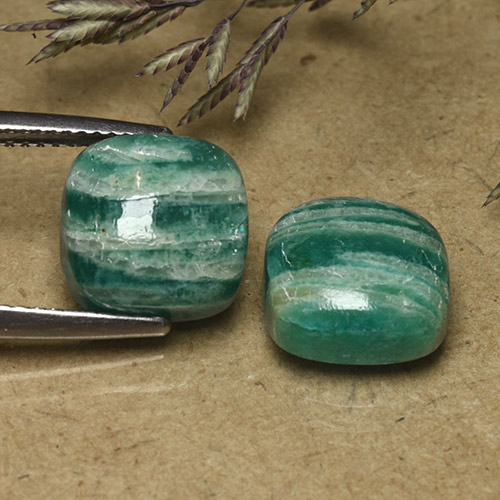 9.66 ct natürliche Mittelgrün Amazonit-Edelsteine, Kissenschliff, Lichtundurchlässig