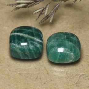 10.69 ct natürliche Mittel-Dunkelgrün Amazonit-Edelsteine, Kissen, Lichtundurchlässig