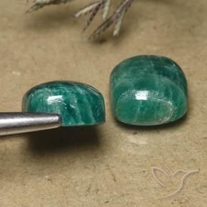 10.69 ct natürliche Mittel-Dunkelgrün Amazonit-Edelsteine, Kissen, Lichtundurchlässig