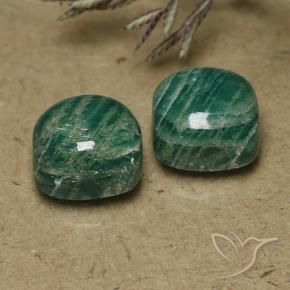 11.22 ct natürliche Mittel-Dunkelgrün Amazonit-Edelsteine, Kissen, Lichtundurchlässig