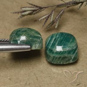 11.22 ct natürliche Mittel-Dunkelgrün Amazonit-Edelsteine, Kissen, Lichtundurchlässig