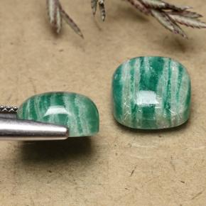 9,65 ct natürliche Blau-Grün Amazonit-Edelsteine, Kissenschliff, Lichtundurchlässig