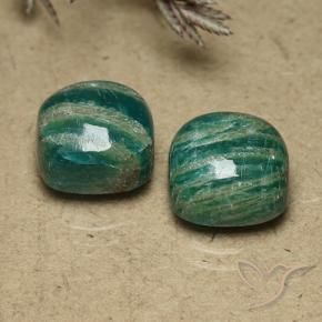11.18 ct natürliche Kieferngrün Amazonit-Edelsteine, Kissen, Lichtundurchlässig