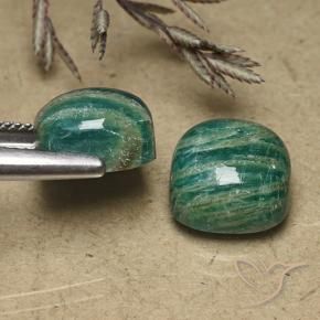 11.18 ct natürliche Kieferngrün Amazonit-Edelsteine, Kissen, Lichtundurchlässig