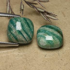9.30 ct natürliche Kühles Grün Amazonit-Edelsteine, Kissenschliff, Lichtundurchlässig