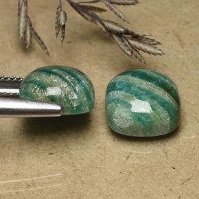 9.30 ct natürliche Kühles Grün Amazonit-Edelsteine, Kissenschliff, Lichtundurchlässig