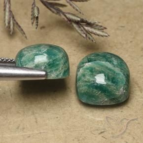 11.45 ct natürliche Kieferngrün Amazonit-Edelsteine, Kissen, Lichtundurchlässig