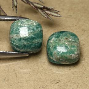 11,59 ct natürliche grüner Amazonit-Edelsteine, Kissenschliff, Lichtundurchlässig