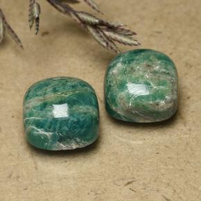 11,59 ct natürliche grüner Amazonit-Edelsteine, Kissenschliff, Lichtundurchlässig