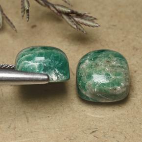 11,59 ct natürliche grüner Amazonit-Edelsteine, Kissenschliff, Lichtundurchlässig