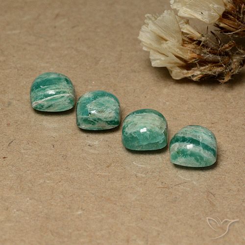 7.58 ct natürliche Mittelgrün Amazonit-Edelsteine, Kissen, Lichtundurchlässig