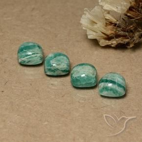 7.58 ct natürliche Mittelgrün Amazonit-Edelsteine, Kissen, Lichtundurchlässig