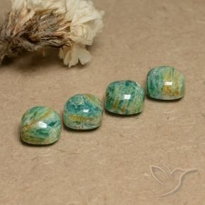 8.36 ct natürliche Cooles Kieferngrün Amazonit-Edelsteine, Kissen, Lichtundurchlässig