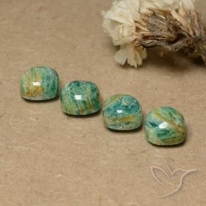 8.36 ct natürliche Cooles Kieferngrün Amazonit-Edelsteine, Kissen, Lichtundurchlässig