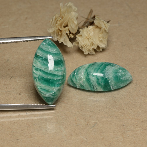 18.28 ct natürliche Kieferngrün Amazonit-Edelsteine, Marquise, Lichtundurchlässig