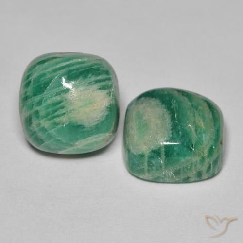 10.90 ct natürliche Mittelgrün Amazonit-Edelsteine, Kissen, Lichtundurchlässig