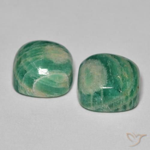 10.90 ct natürliche Mittelgrün Amazonit-Edelsteine, Kissen, Lichtundurchlässig