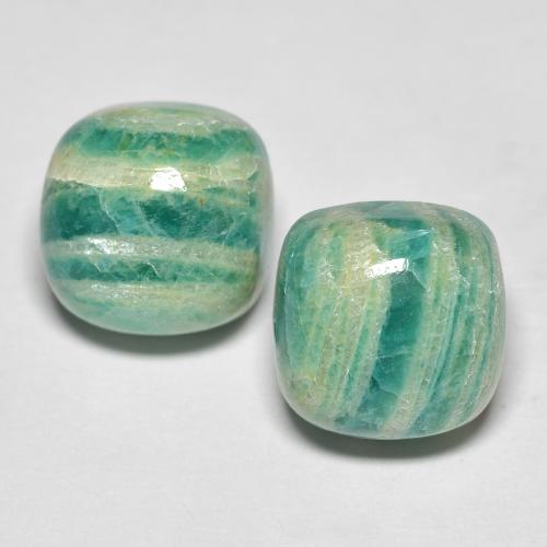 11,85 ct natürliche Mittelgrün Amazonit-Edelsteine, Kissenschliff, Lichtundurchlässig