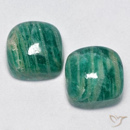 11,90 ct natürliche grüner Amazonit-Edelsteine, Kissenschliff, Lichtundurchlässig